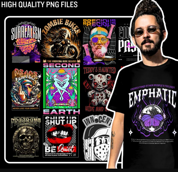 8000 + Premium T-shirt Design PNG Bundle ideal for DTF, DTG & SUBLMATION